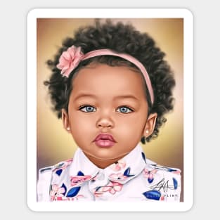 Digital Green Eyed Baby Sticker